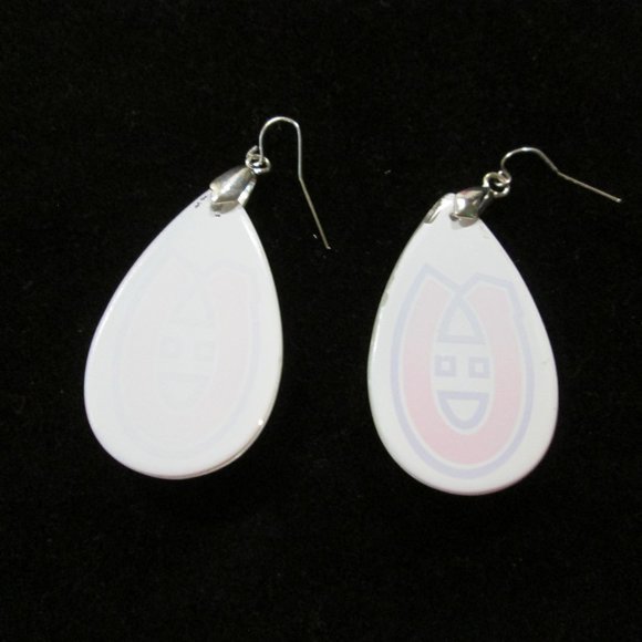 Montreal Canadiens Glass Tear Drop Earrings & Necklace Set - Picture 4 of 4